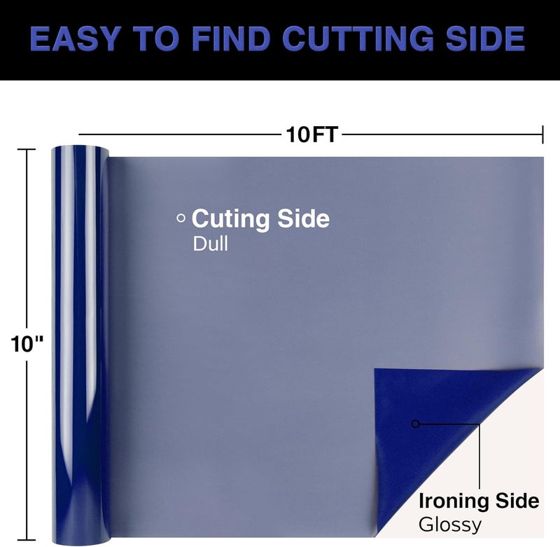 Torc Blue Puff 3D HTV Vinyl Heat Transfer, 12" x10ft Iron-On for T-Shirts, Team Apparel | Easy Cut & Weed | Compatible with Cricut/Silhouette | Crack-Resistant & Washable | Vibrant DIY Crafts - Image 3